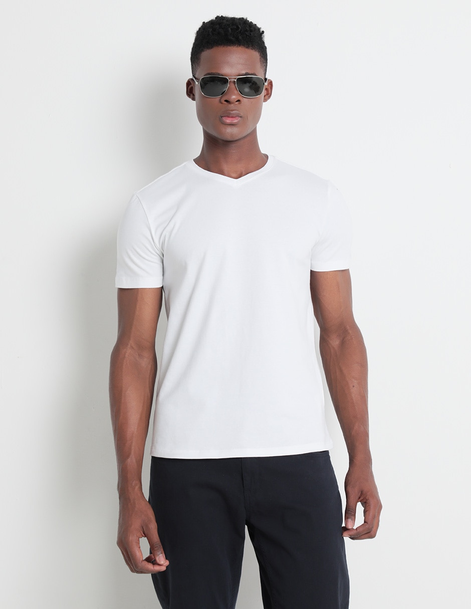 Playera cuello V para hombre