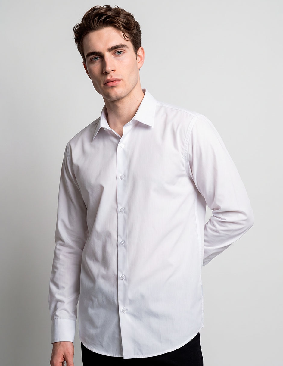 Camisa casual de algodón manga larga para hombre Camisa casual de algodón manga larga para hombre