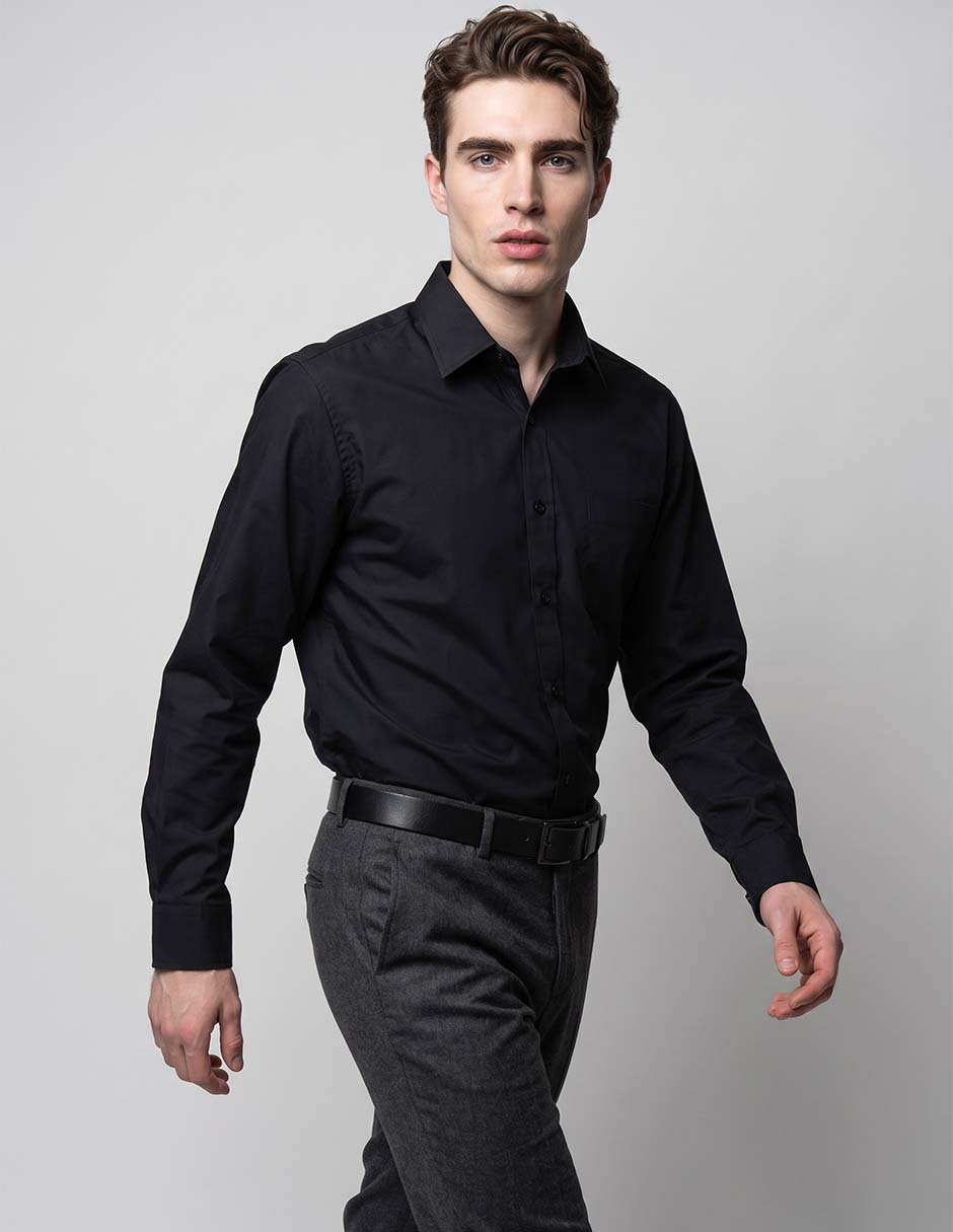 Camisa casual de algodón manga larga para hombre Camisa casual de algodón manga larga para hombre