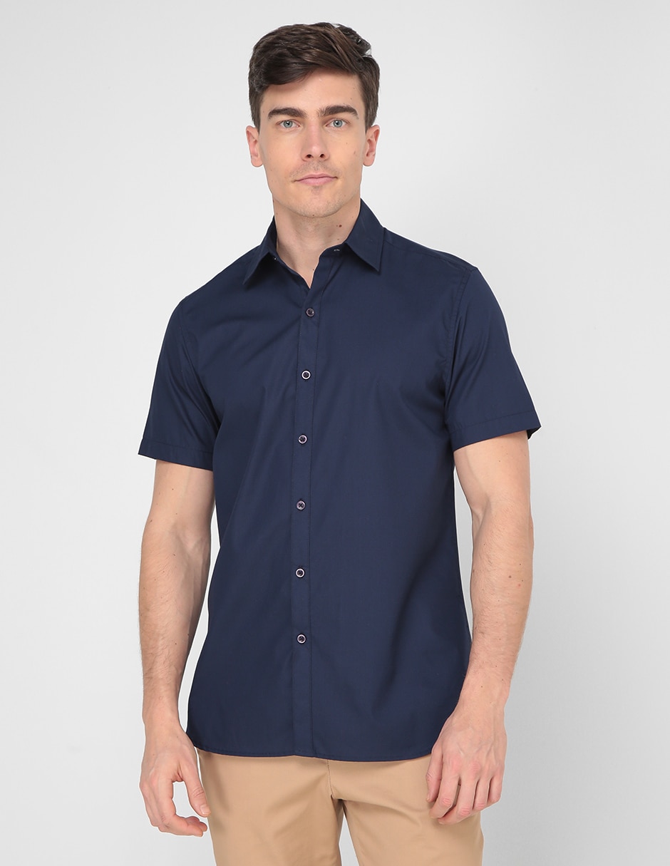 Camisa casual de algodón manga corta para hombre Camisa casual de algodón manga corta para hombre