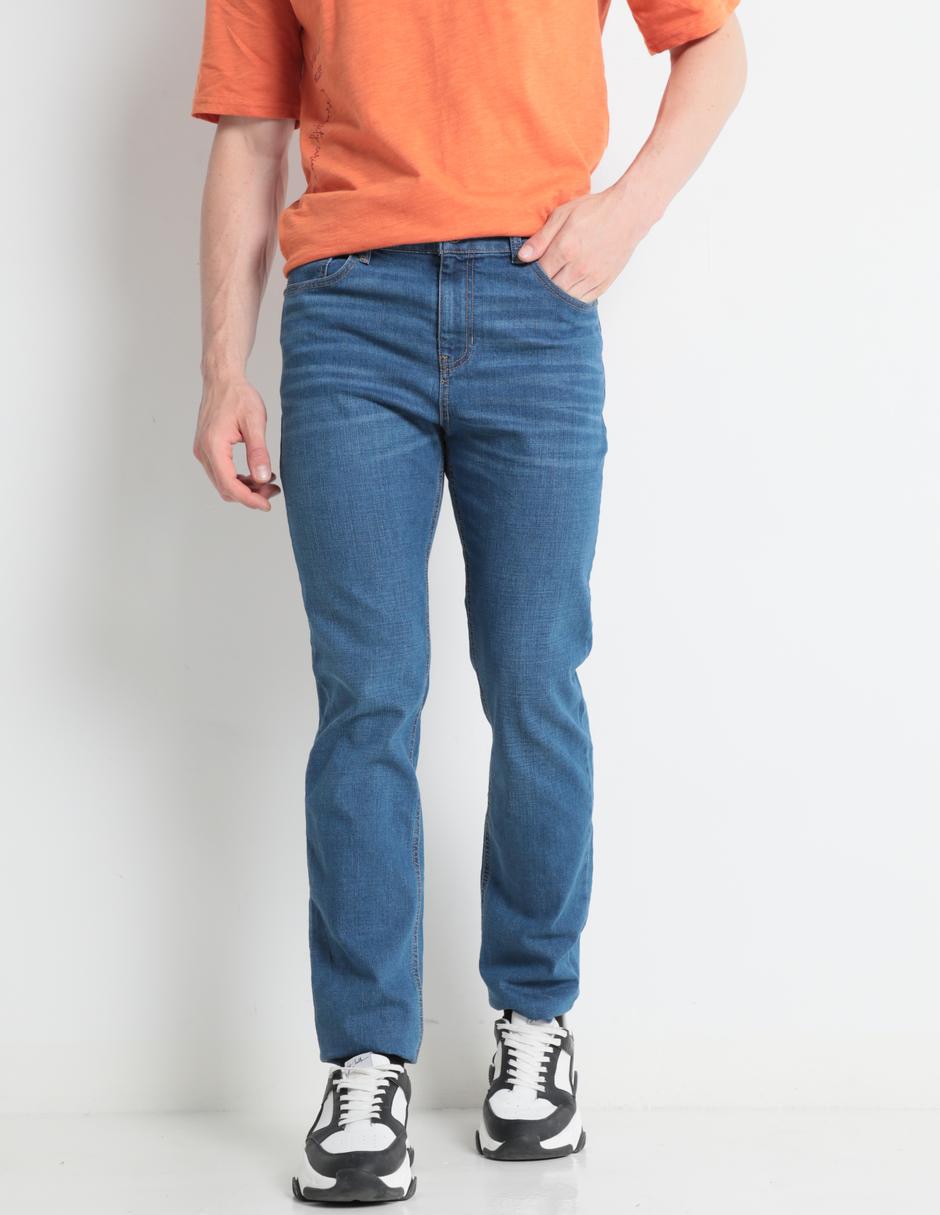 Jeans slim deslavado para hombre