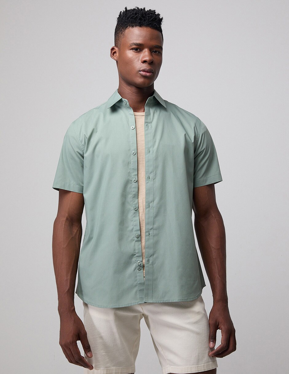 Camisa casual manga corta para hombre