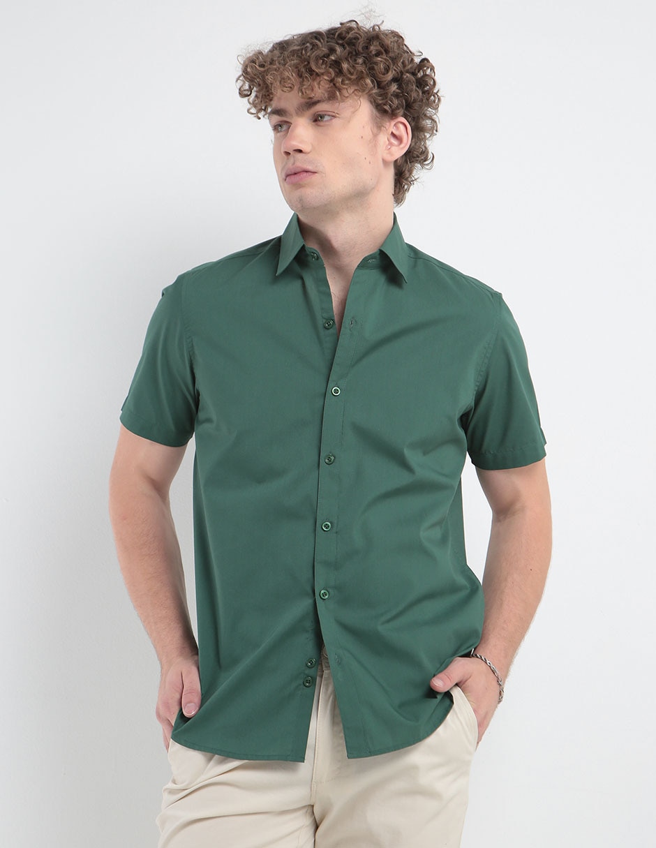 Camisa casual manga corta para hombre