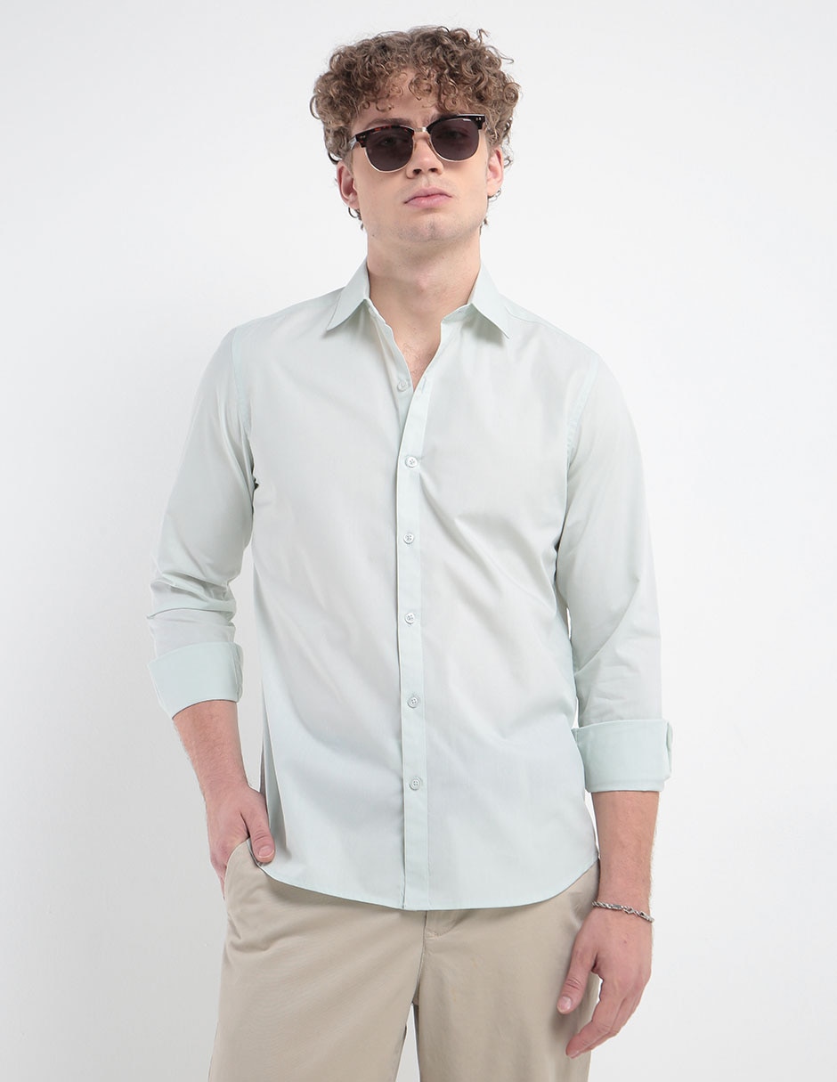 Camisa casual manga larga para hombre