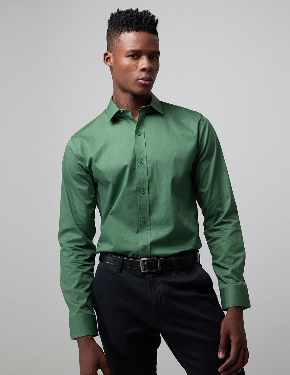 Camisa casual manga larga para hombre
