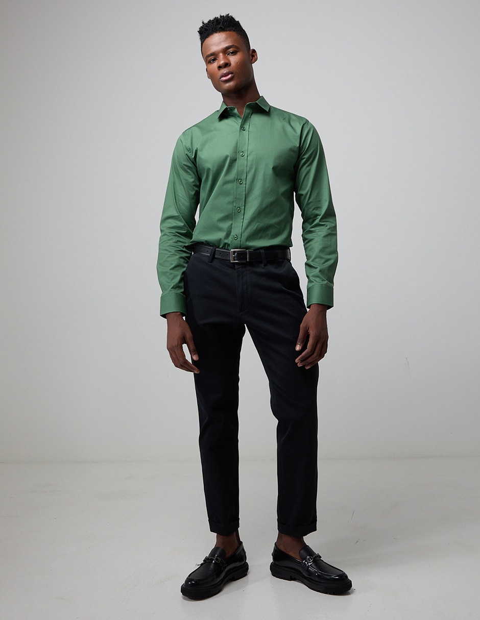 Camisa casual manga larga para hombre