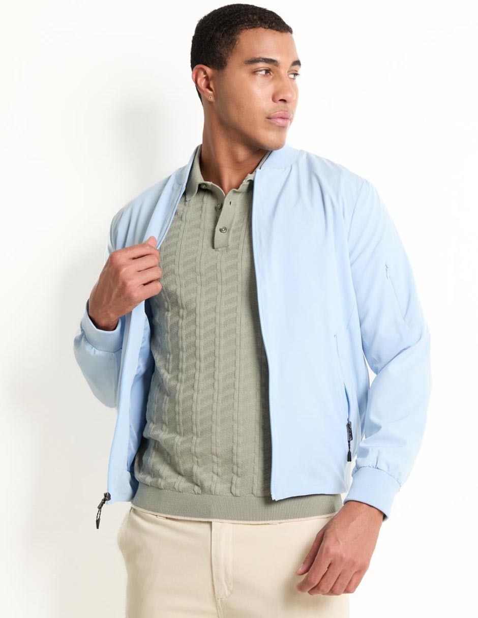 Chamarra casual con bolsillos para hombre
