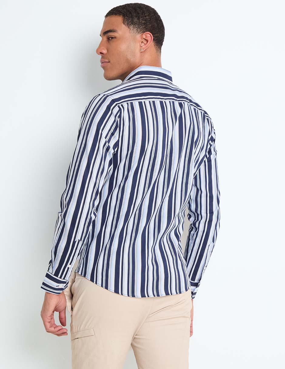 Camisa business casual manga larga para hombre 4
