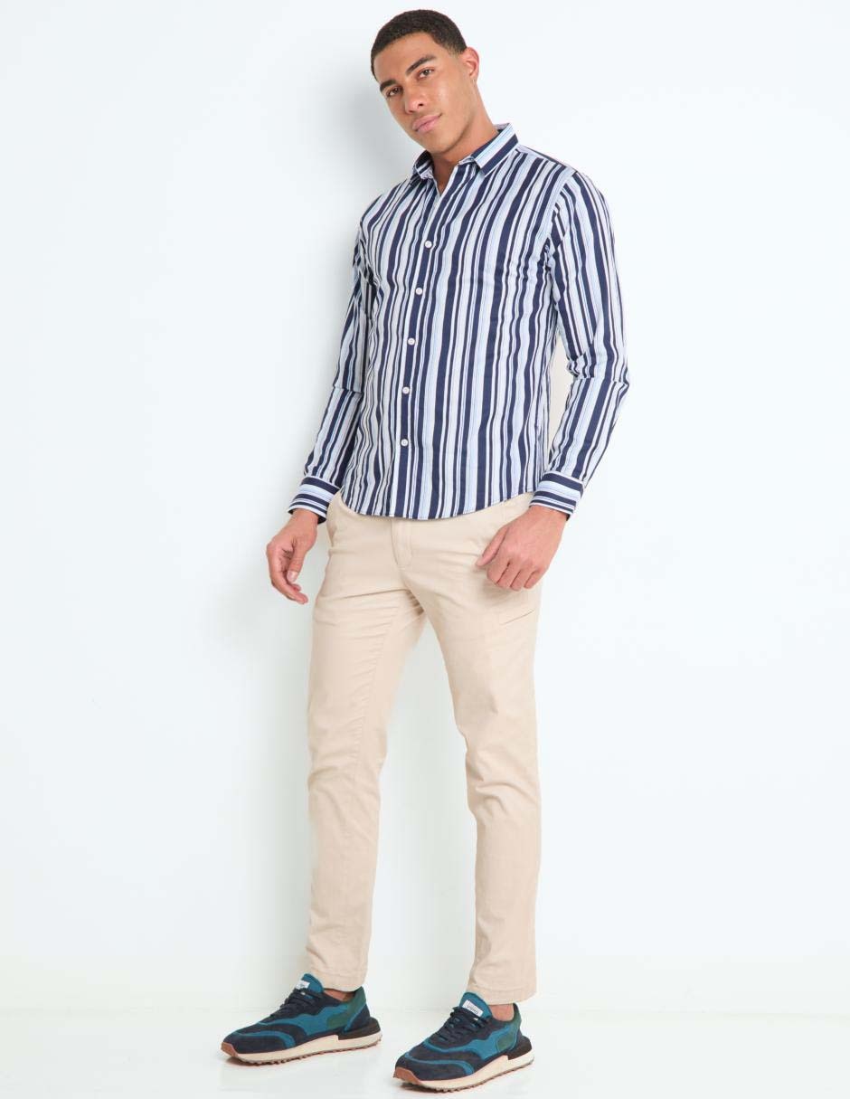 Camisa business casual manga larga para hombre 3