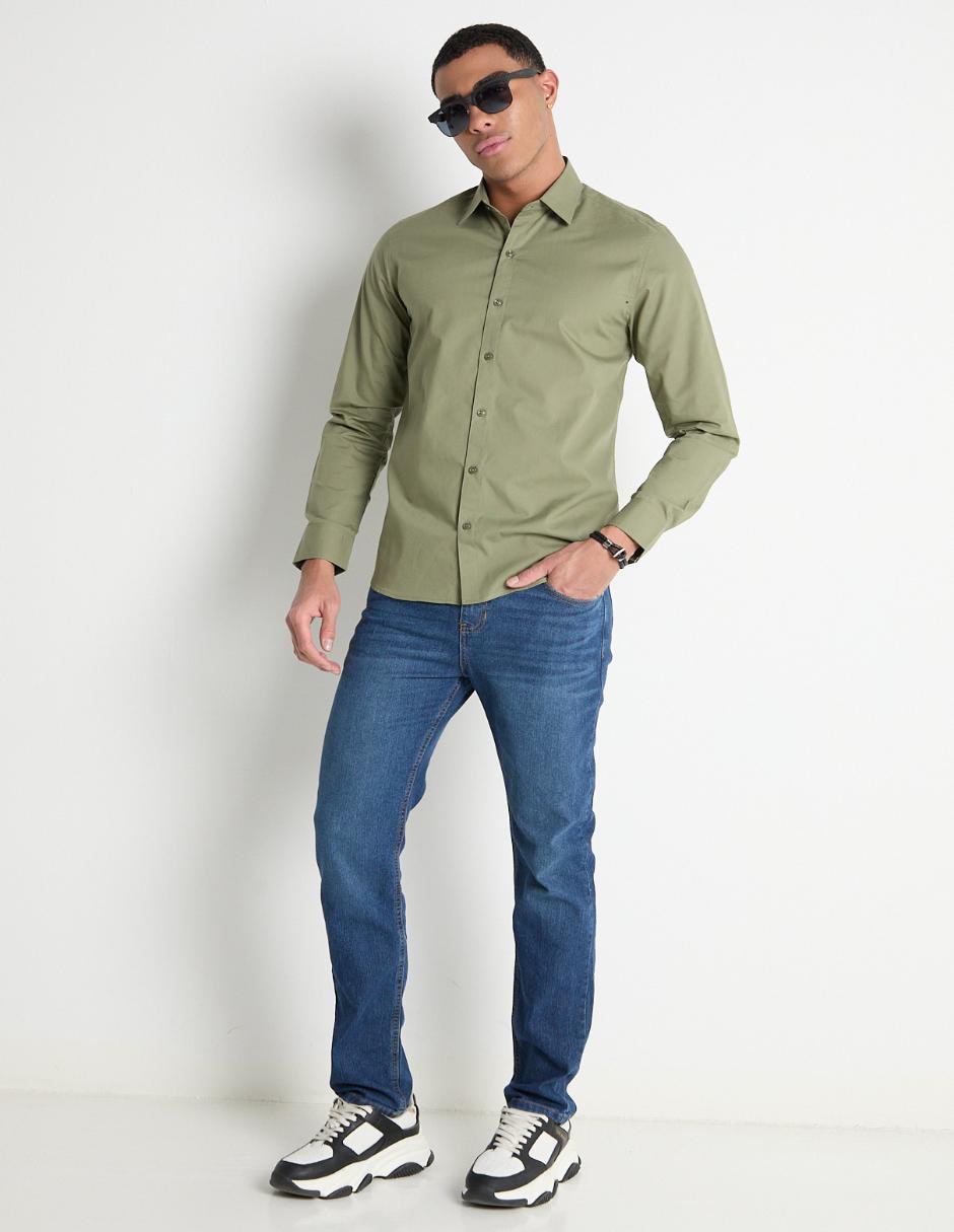 Camisa casual manga larga para hombre