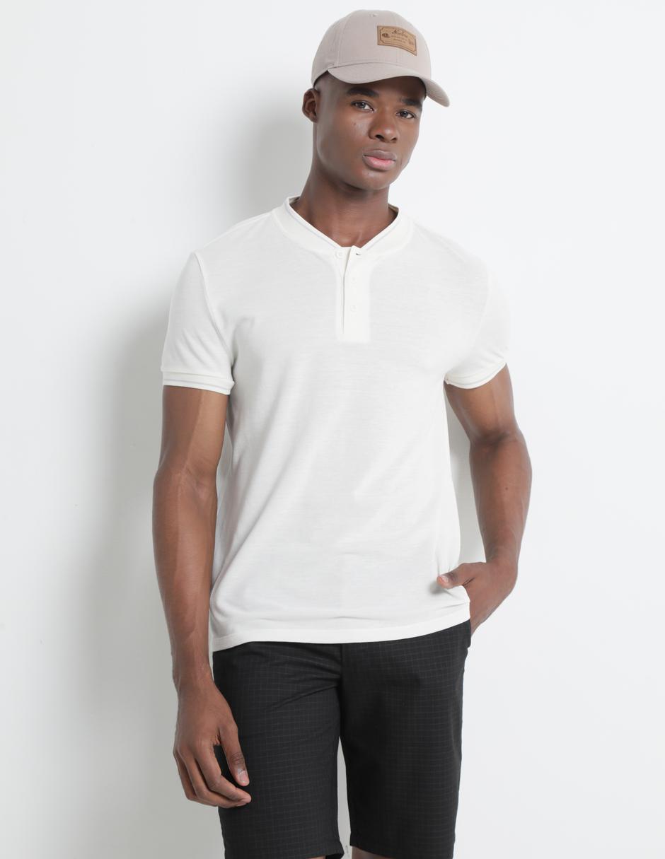 Playera cuello henley para hombre Playera cuello henley para hombre