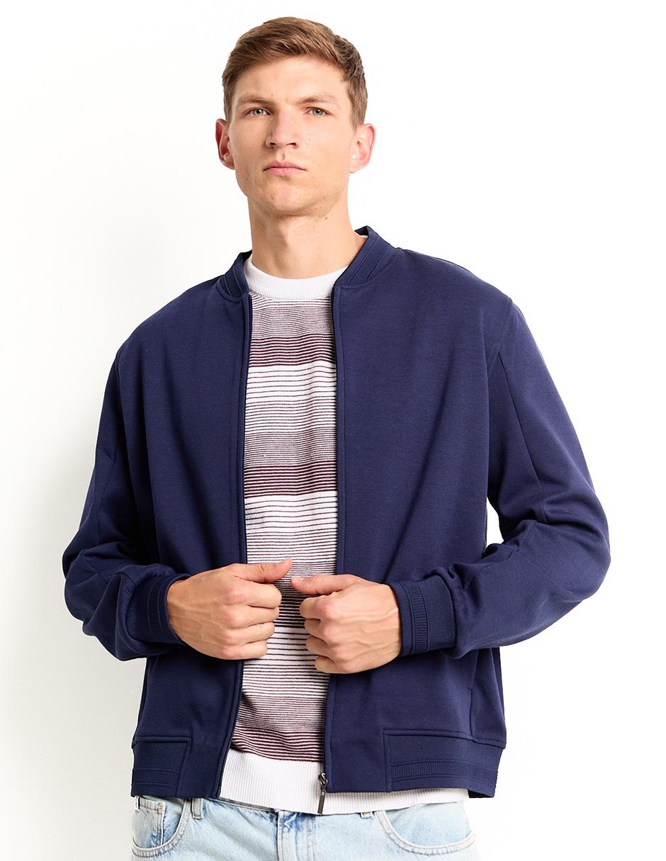 Chamarra bomber con bolsillos para hombre Chamarra bomber con bolsillos para hombre