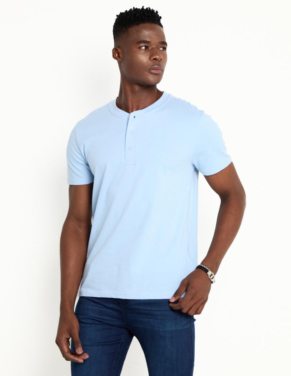 Playera cuello henley para hombre Playera cuello henley para hombre