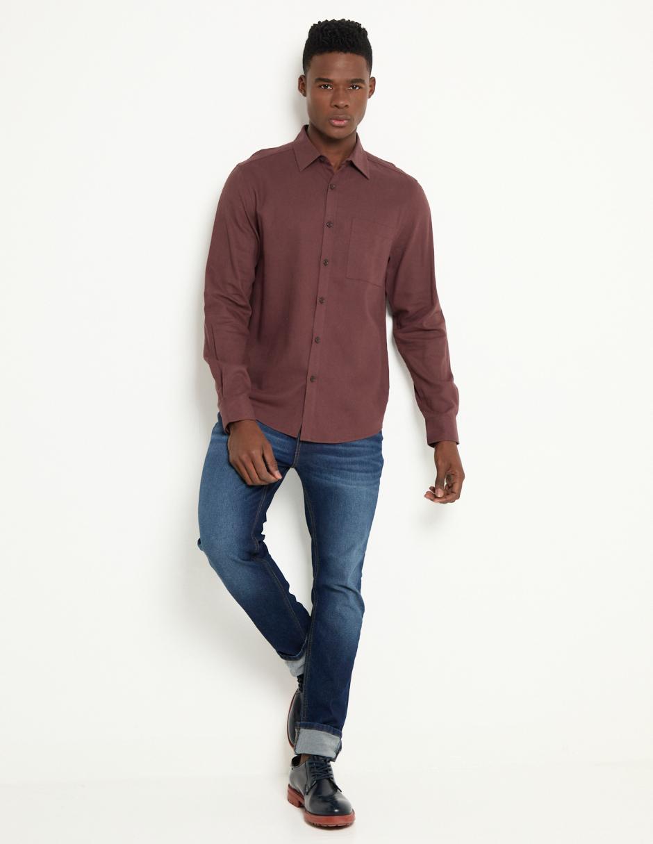 Camisa casual manga larga para hombre