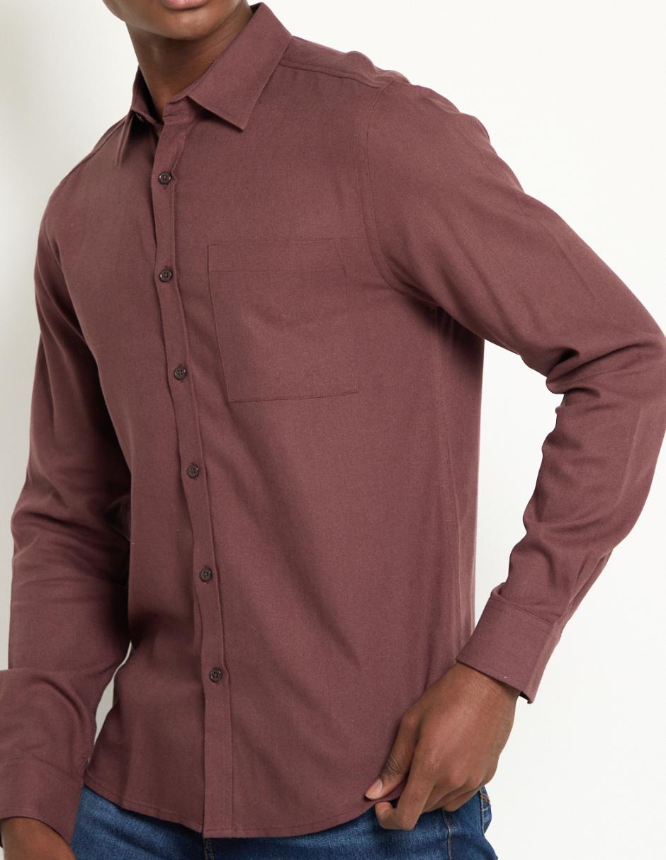 Camisa casual manga larga para hombre
