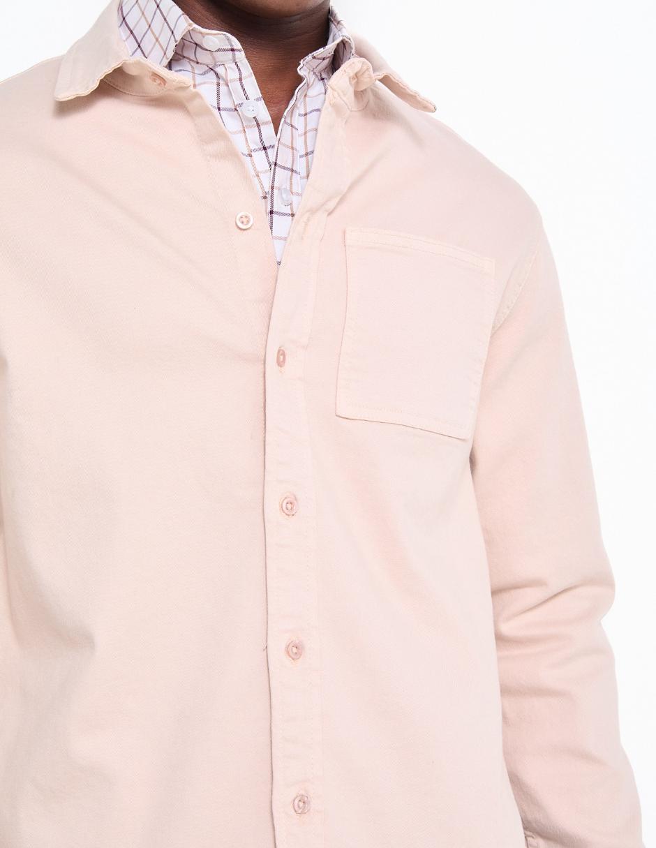 Camisa casual de algodón manga larga para hombre 4