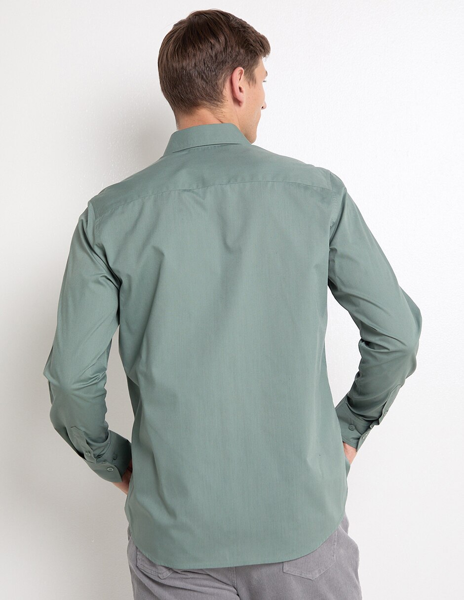 Camisa casual manga larga para hombre 4