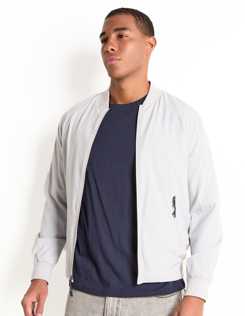 Chamarra bomber con bolsillos para hombre Chamarra bomber con bolsillos para hombre