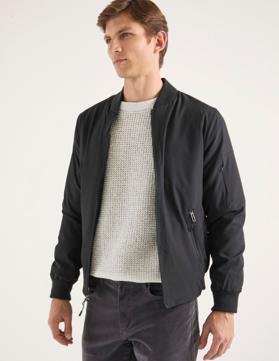 Chamarra bomber con bolsillos para hombre Chamarra bomber con bolsillos para hombre