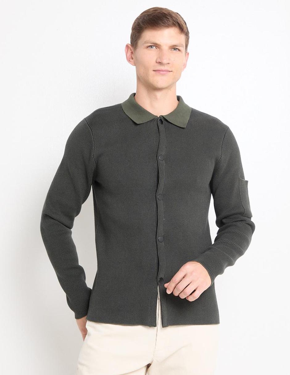 Suéter cuello camisero para hombre Suéter cuello camisero para hombre