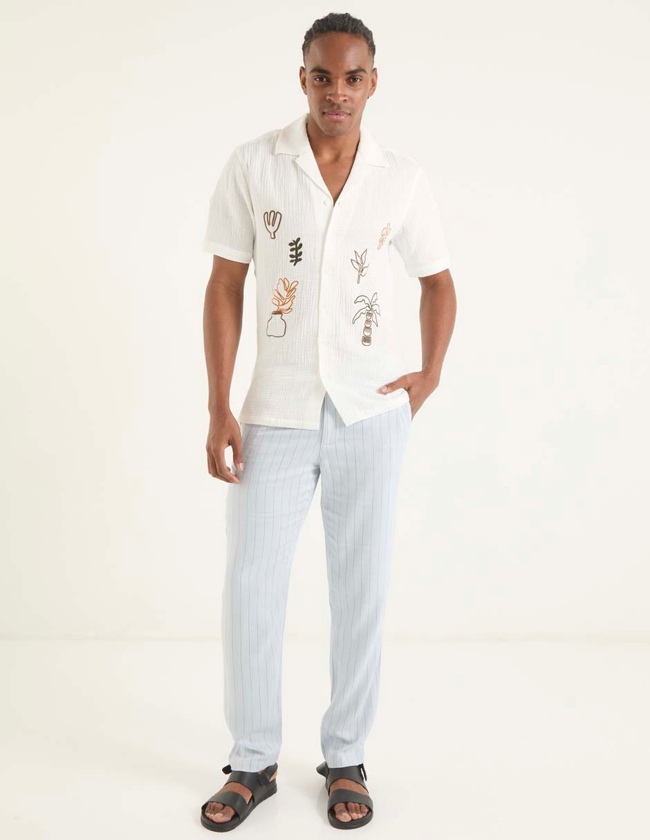 Camisa casual de algodón manga corta para hombre 3