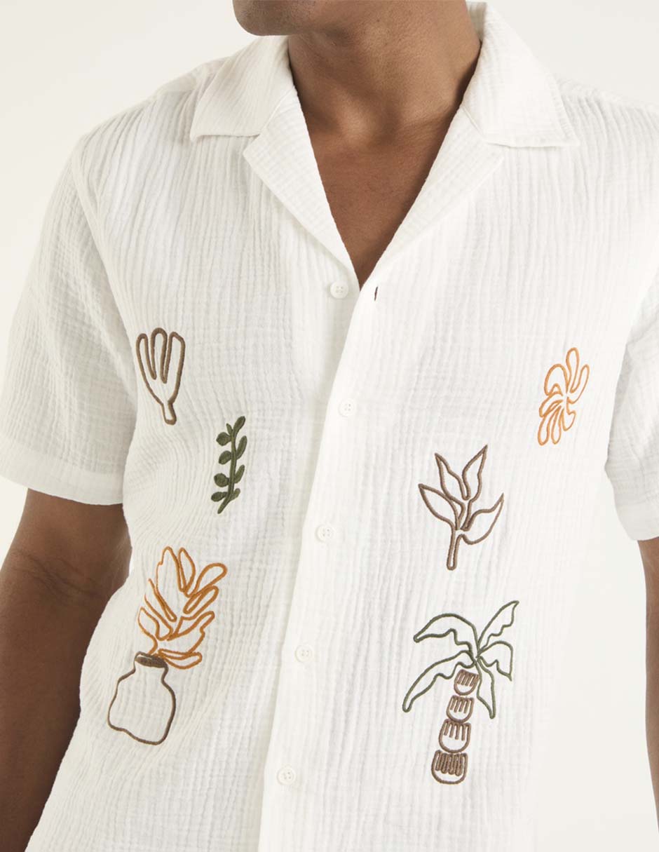Camisa casual de algodón manga corta para hombre 2