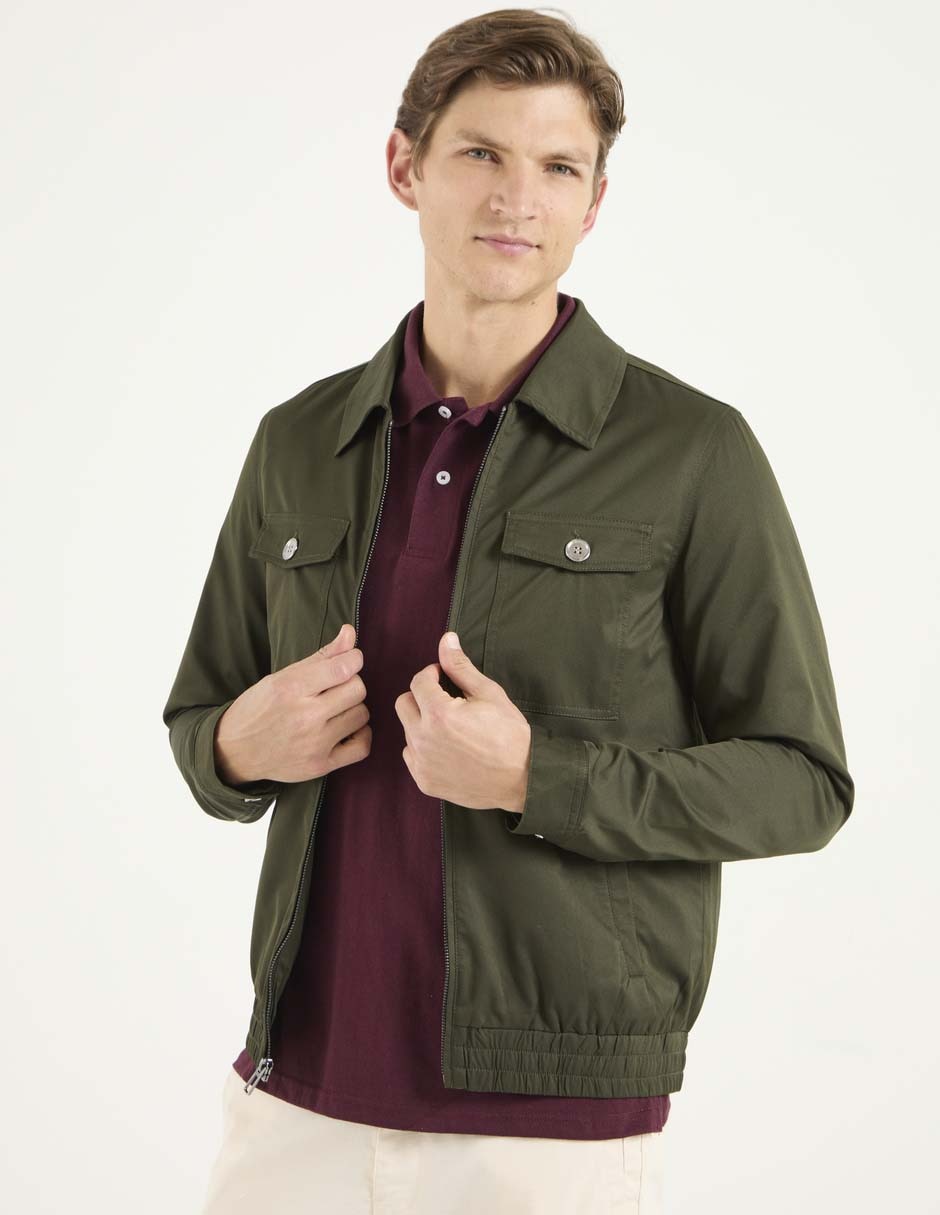 Chamarra bomber con bolsillos para hombre Chamarra bomber con bolsillos para hombre
