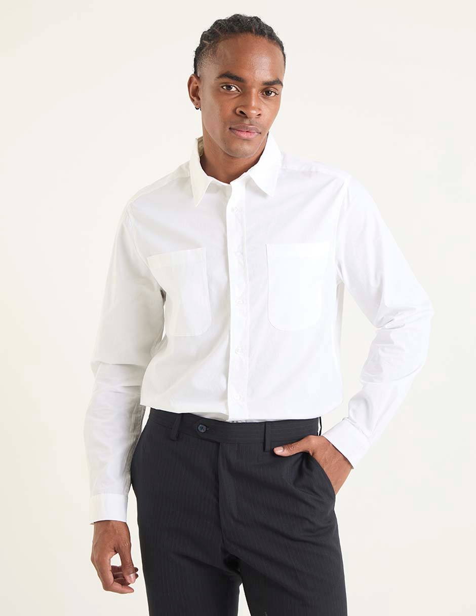 Camisa casual manga larga para hombre