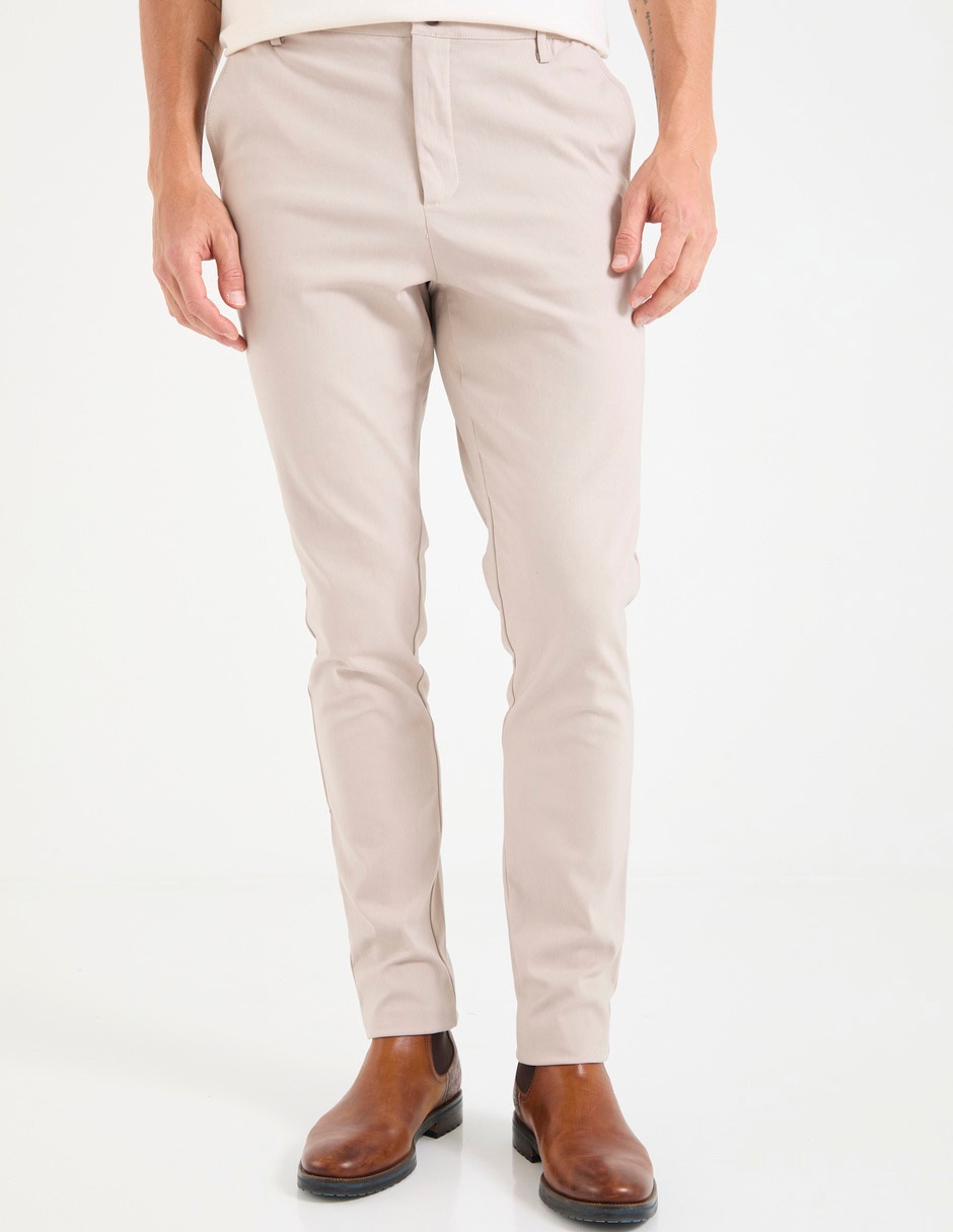 Pantalón business casual chino slim de gabardina para hombre Pantalón business casual chino slim de gabardina para hombre