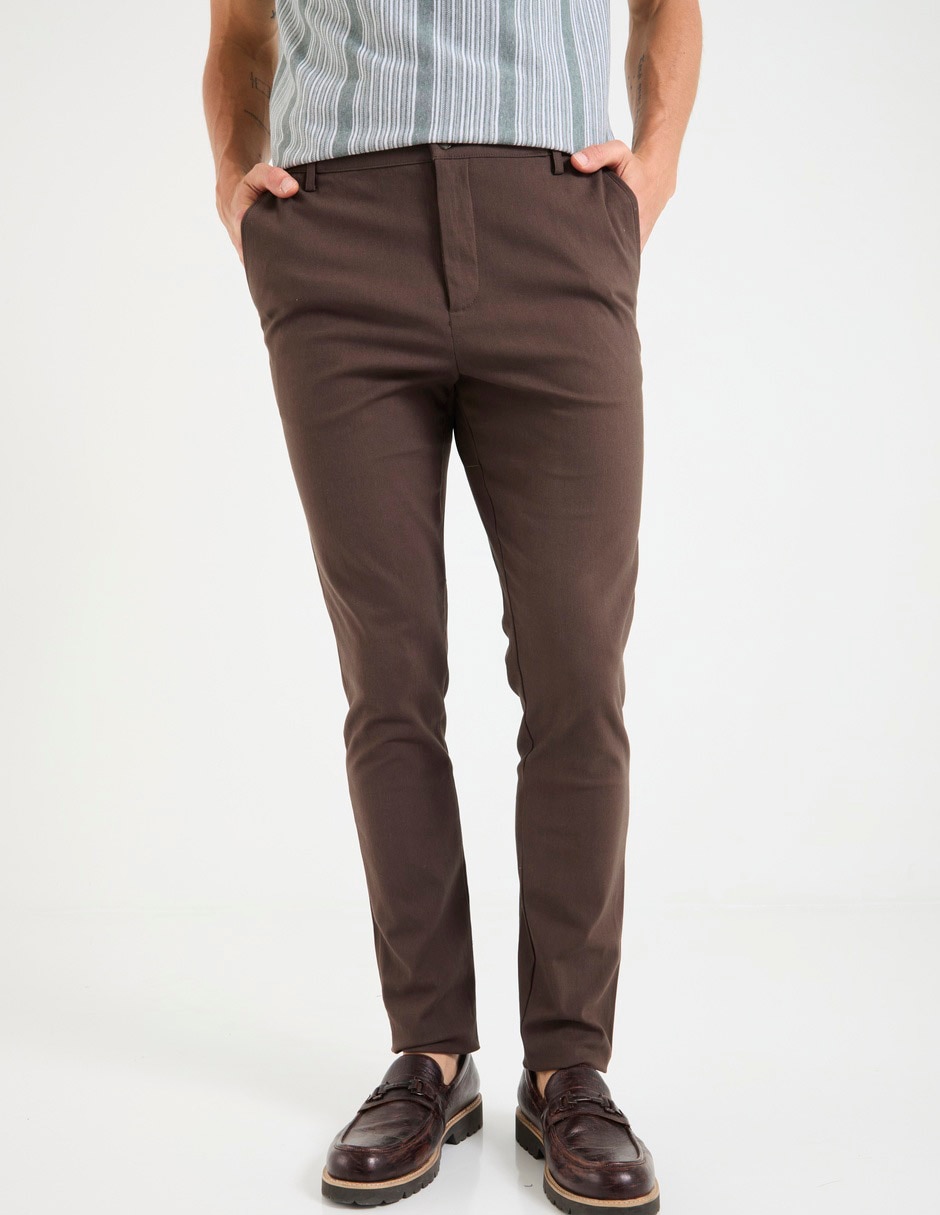 Pantalón business casual chino slim de gabardina para hombre Pantalón business casual chino slim de gabardina para hombre