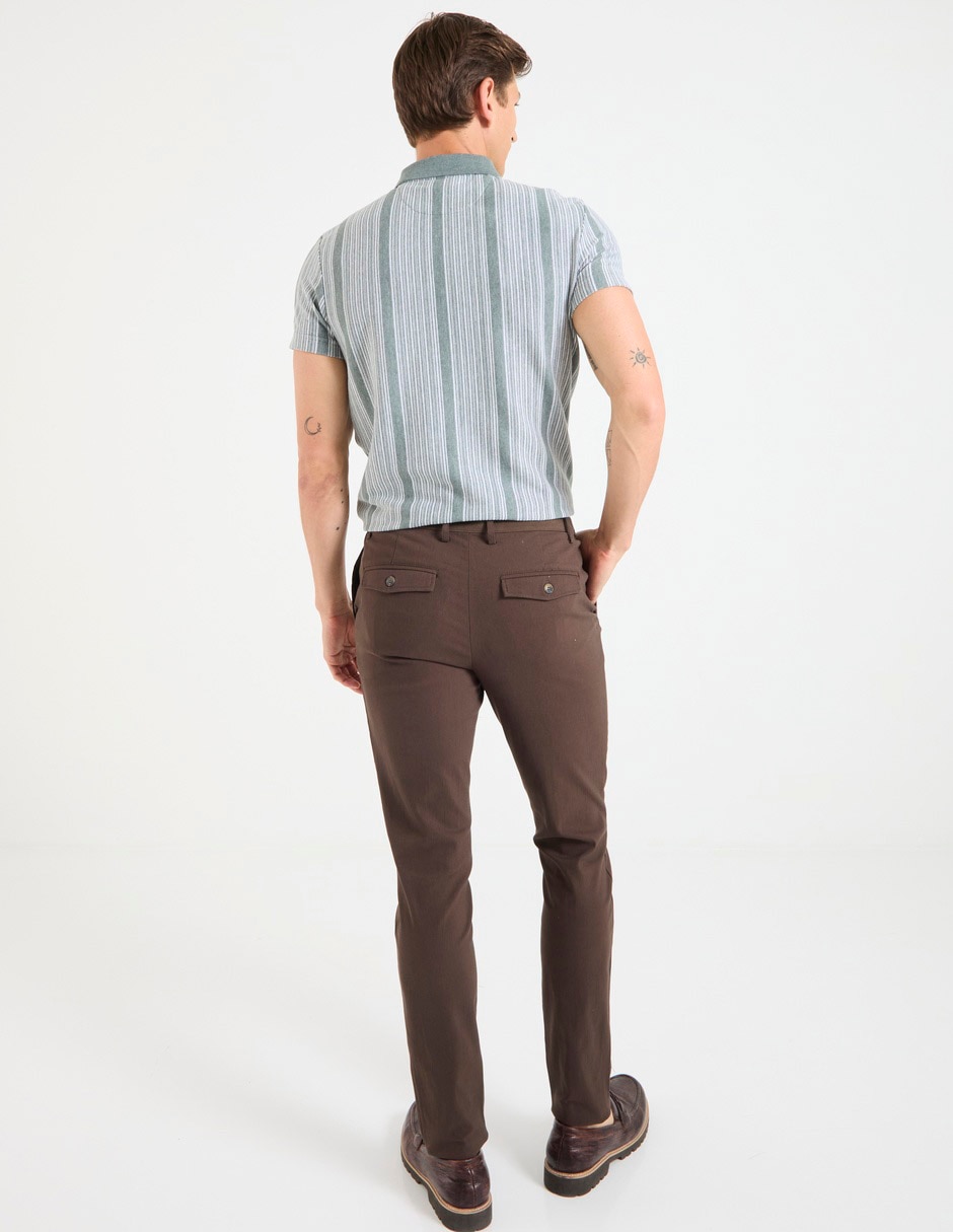 Pantalón business casual chino slim de gabardina para hombre 2