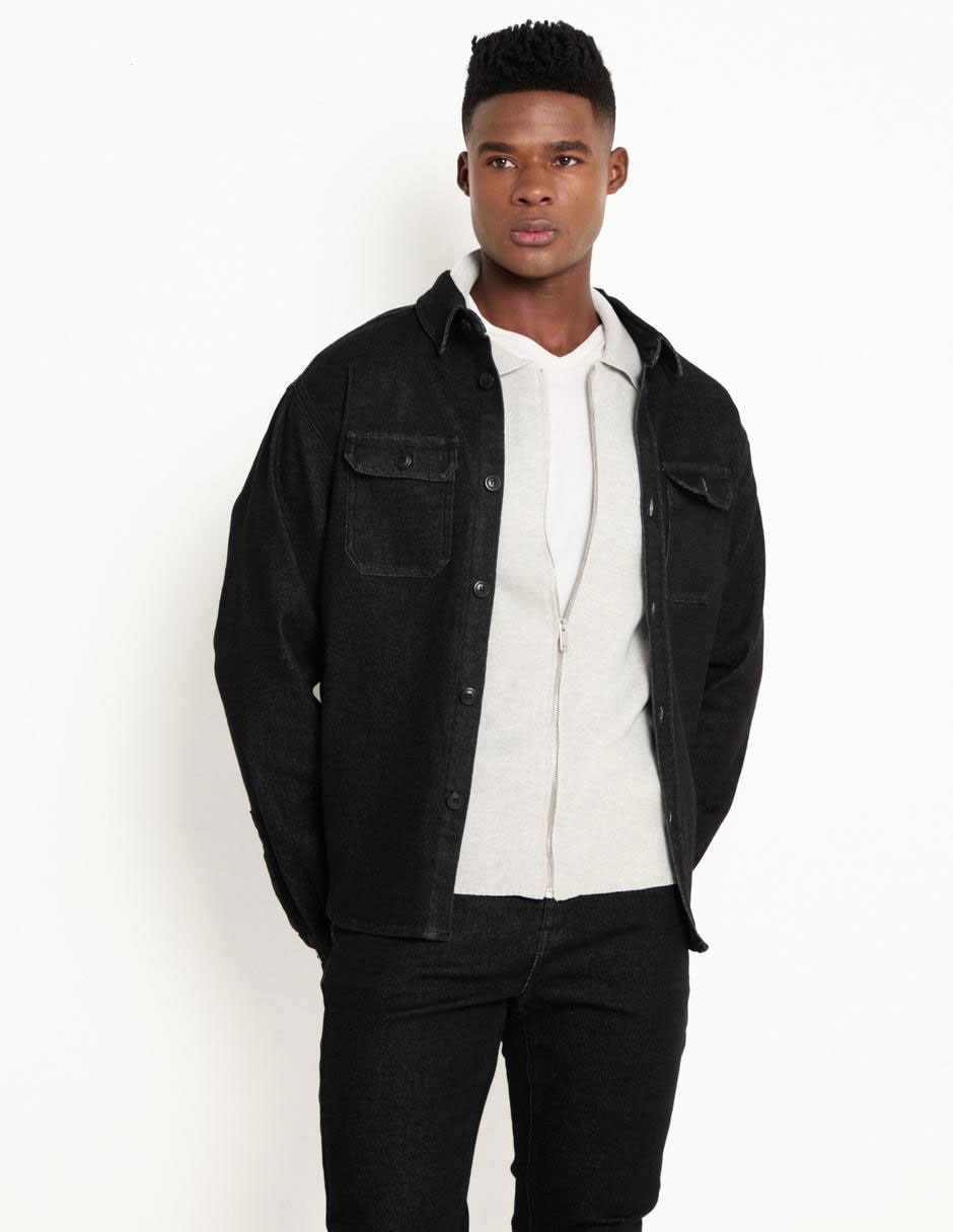 Sobrecamisa casual de algodón manga larga para hombre Sobrecamisa casual de algodón manga larga para hombre