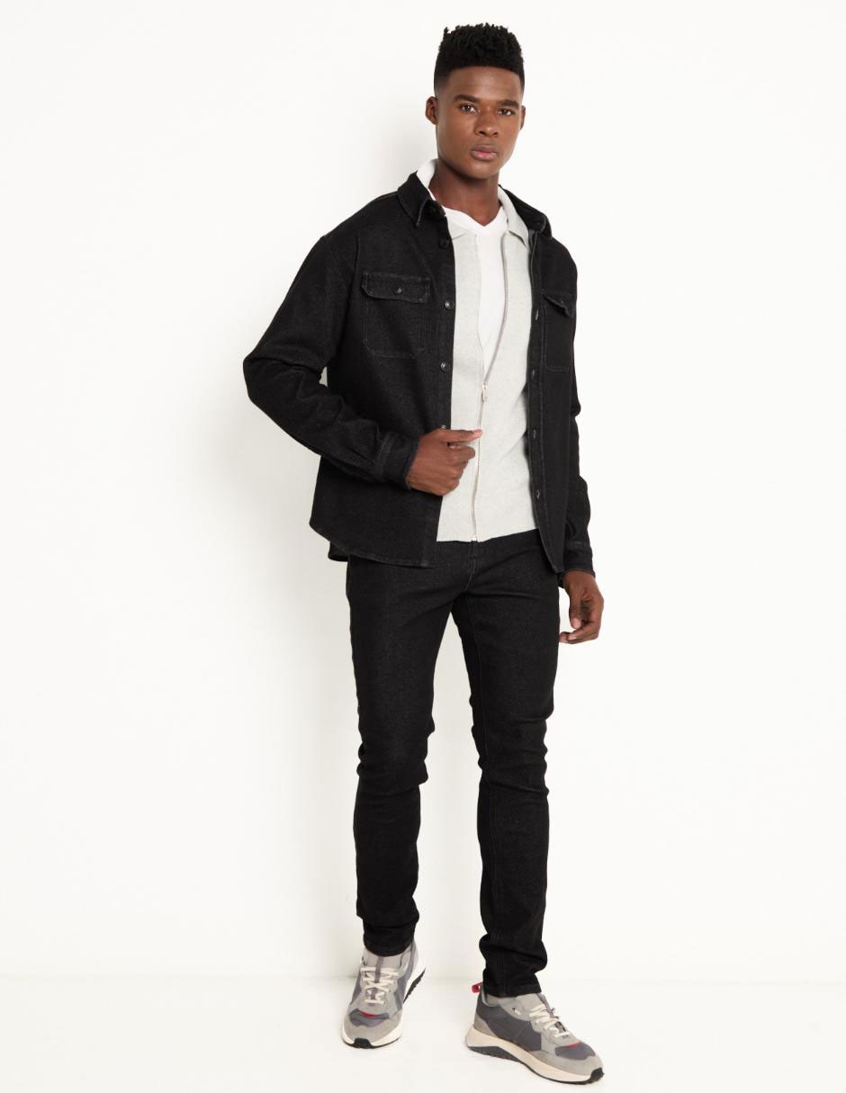 Sobrecamisa casual de algodón manga larga para hombre 3