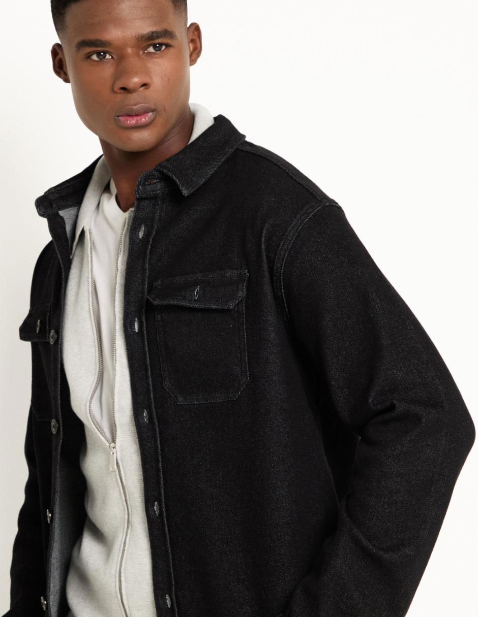 Sobrecamisa casual de algodón manga larga para hombre 2