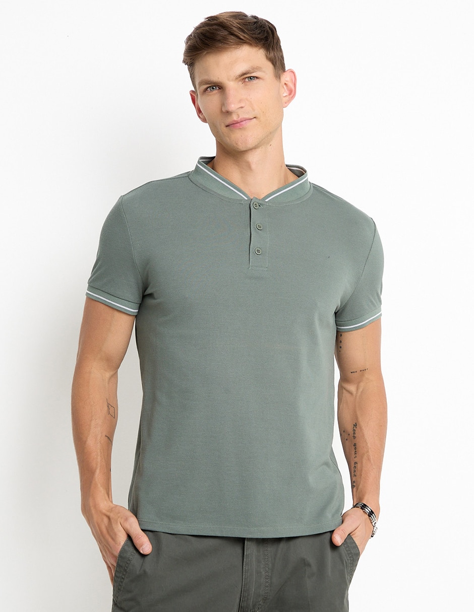 Playera Red Line cuello henley para hombre Playera Red Line cuello henley para hombre