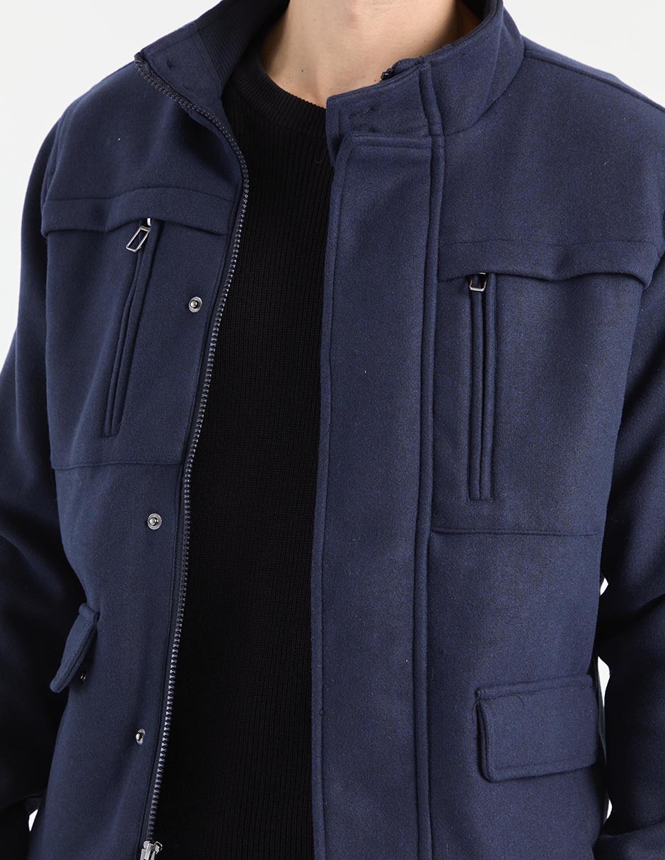 Abrigo impermeable con bolsillos para hombre