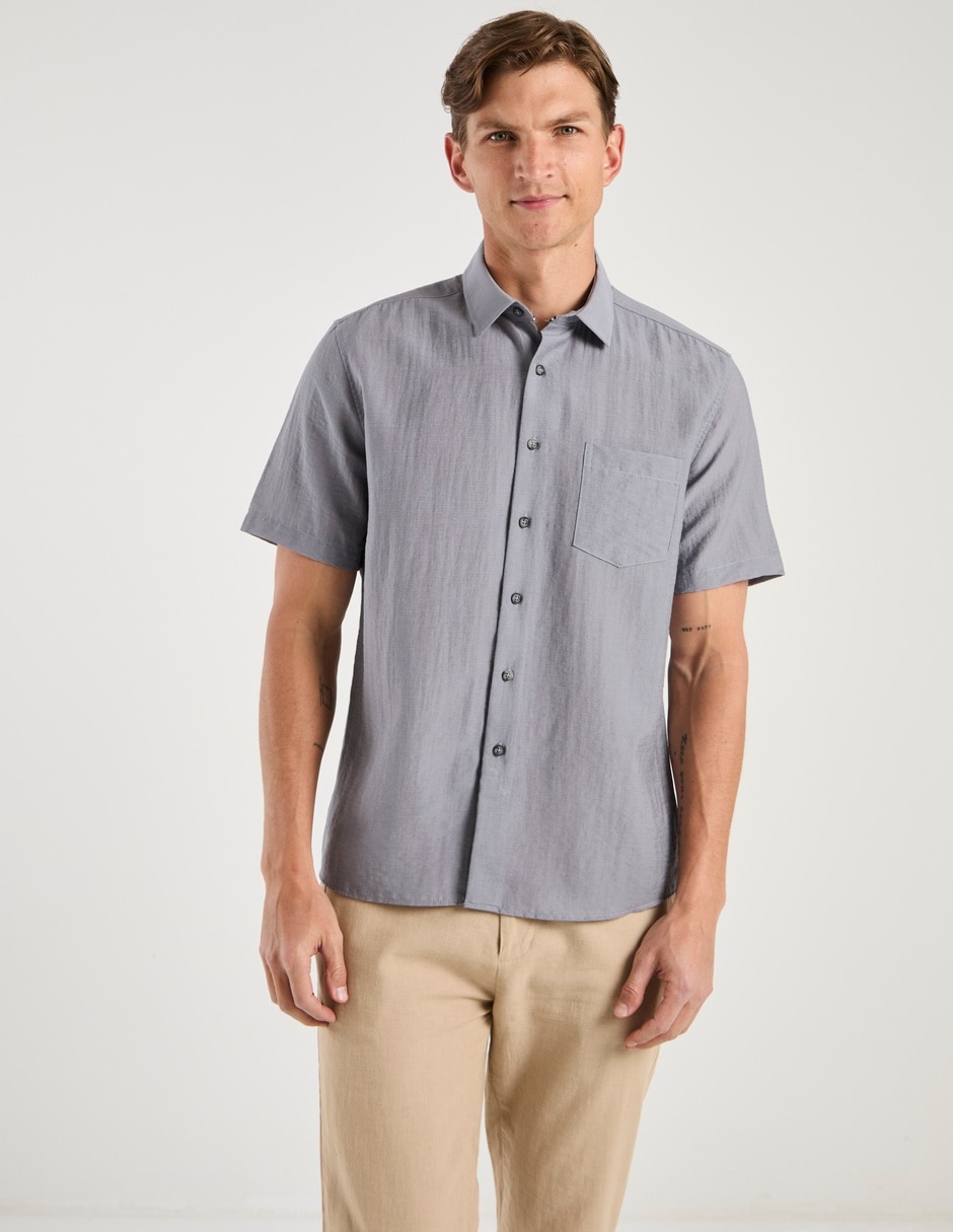 Camisa casual manga corta para hombre