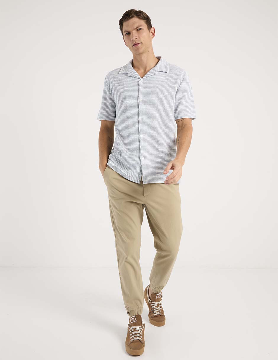 Camisa casual Contempo manga corta para hombre