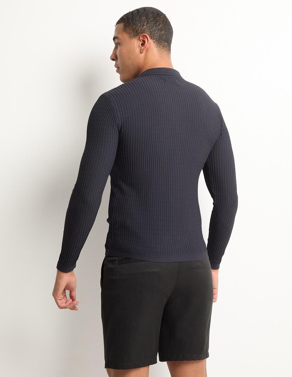 Suéter cuello camisero para hombre 2