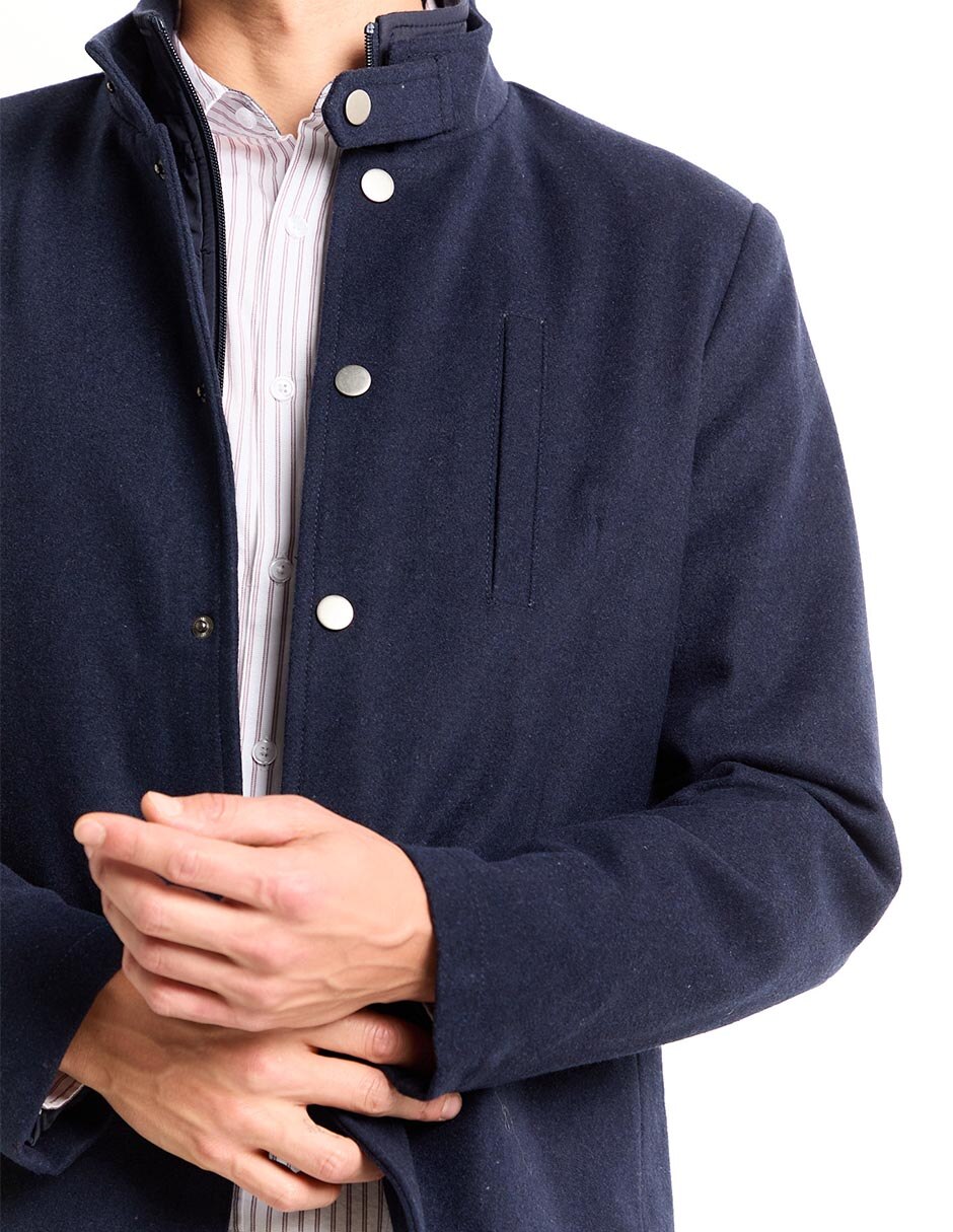 Abrigo Contempo de algodón efecto doble prenda para hombre