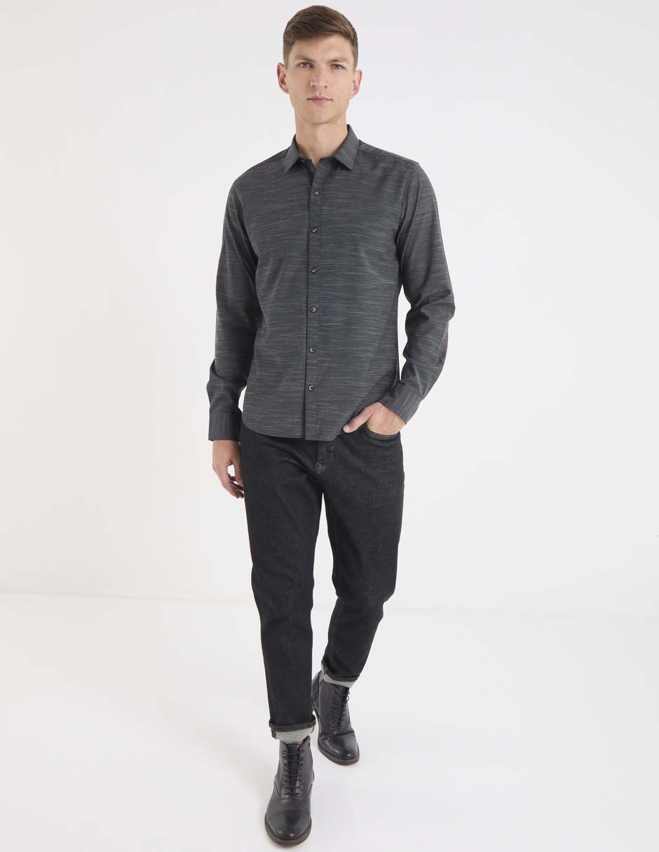 Camisa casual manga larga para hombre 3