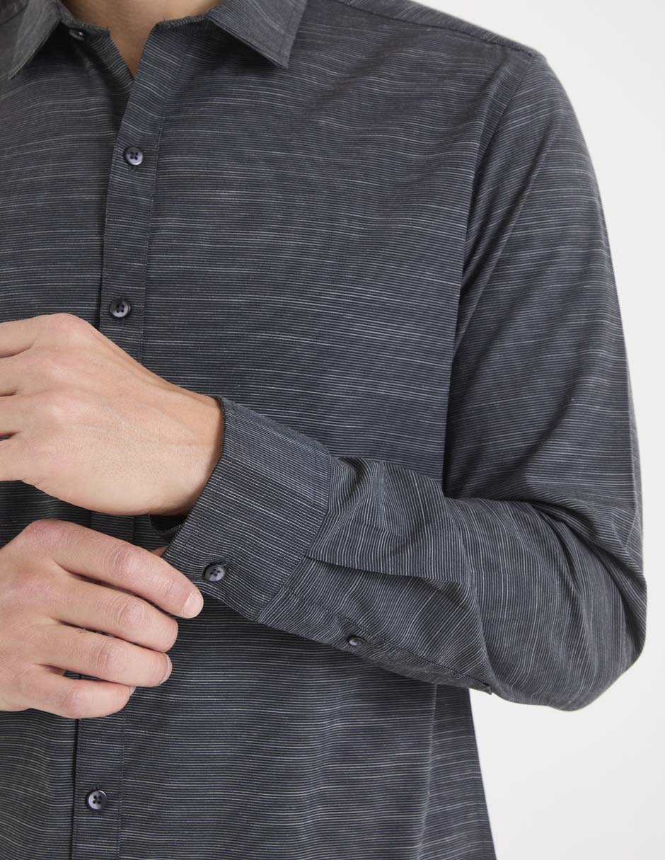 Camisa casual manga larga para hombre 4