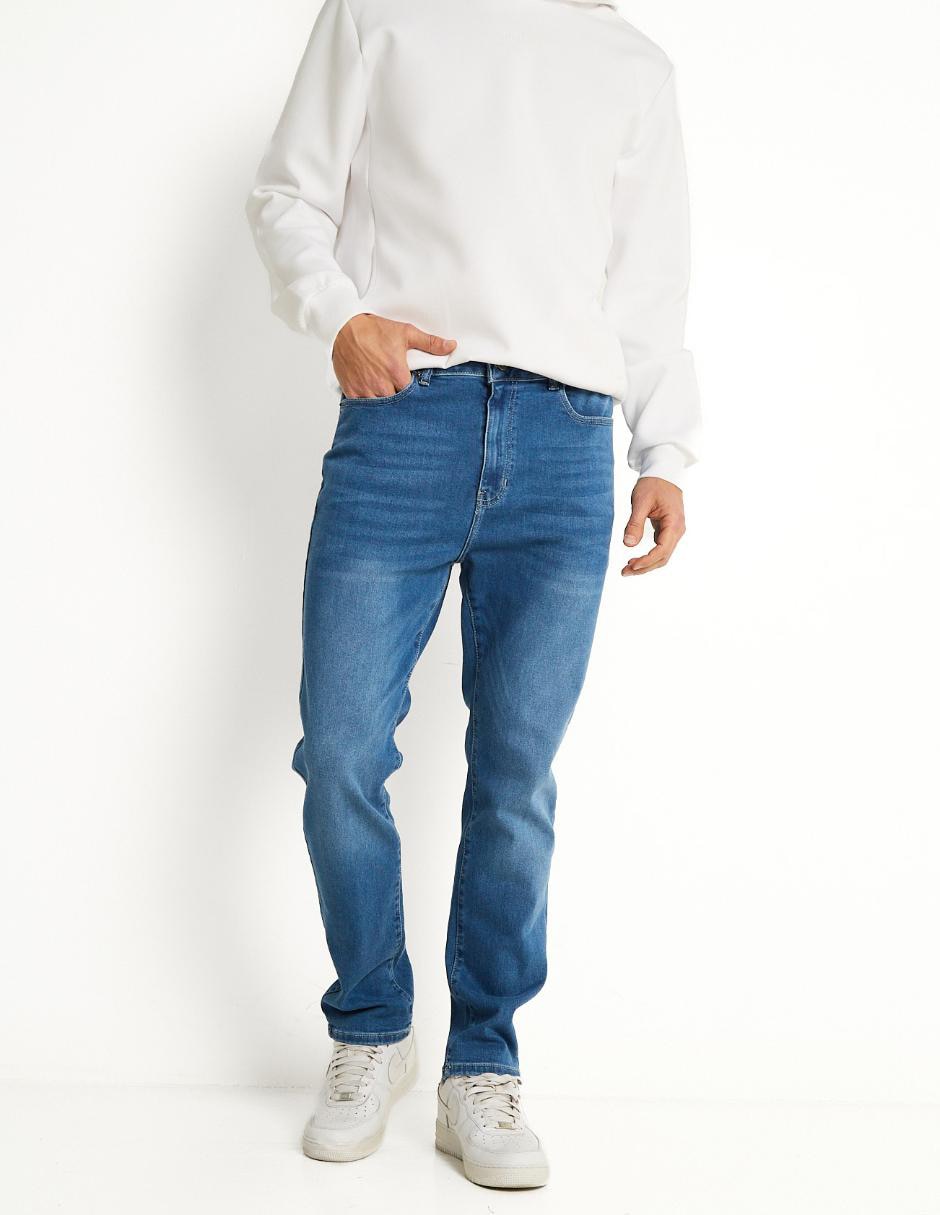 Jeans straight deslavado para hombre