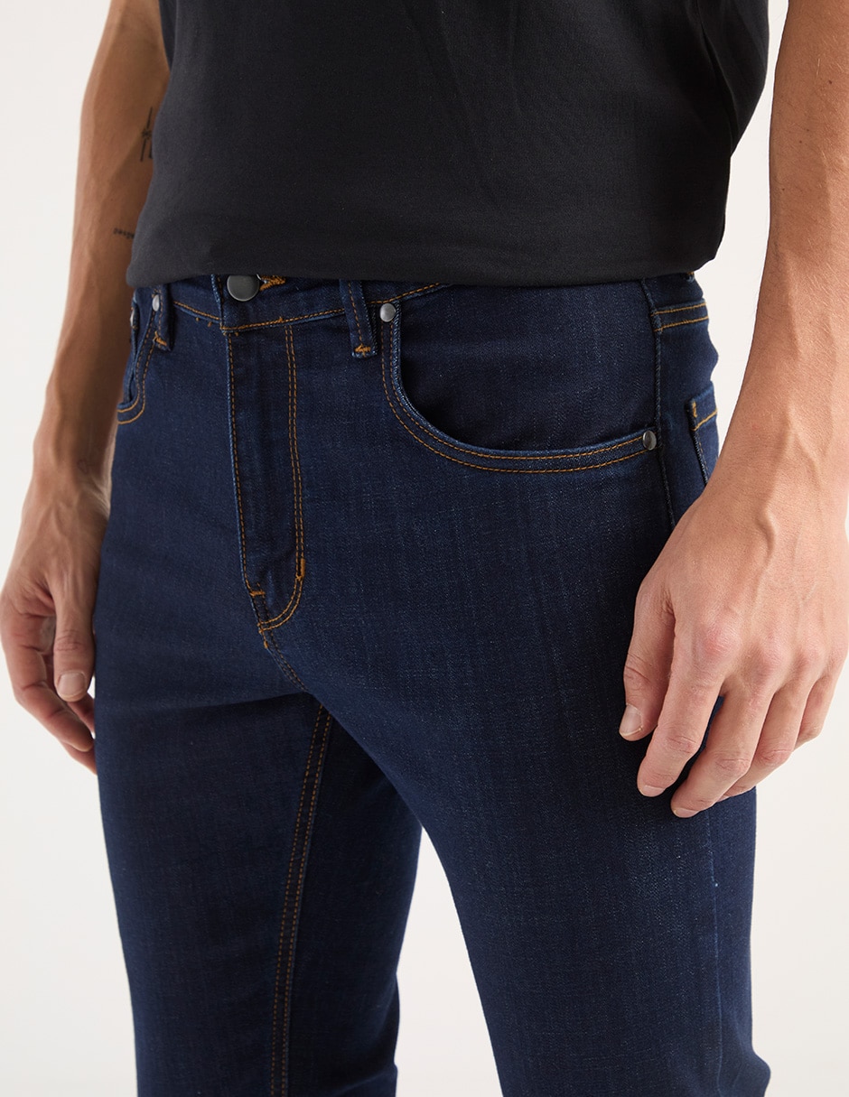 Jeans slim lavado obscuro para hombre 2