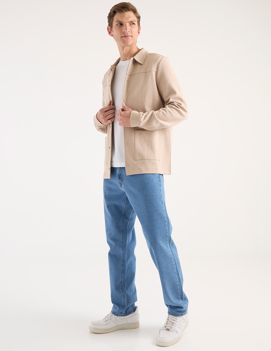 Jeans straight lavado claro para hombre 3