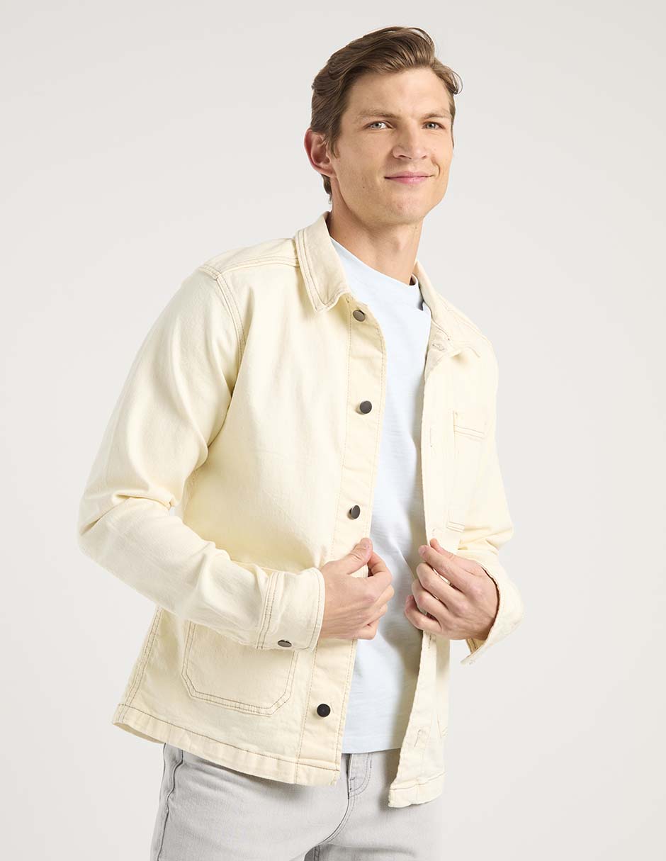 Chamarra denim de mezclilla con bolsillos para hombre Chamarra denim de mezclilla con bolsillos para hombre
