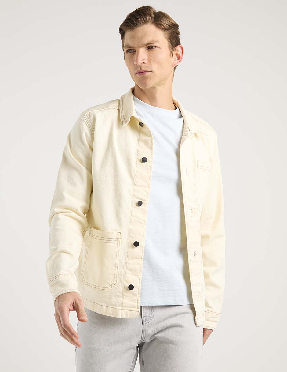 Chamarra denim de mezclilla con bolsillos para hombre 2