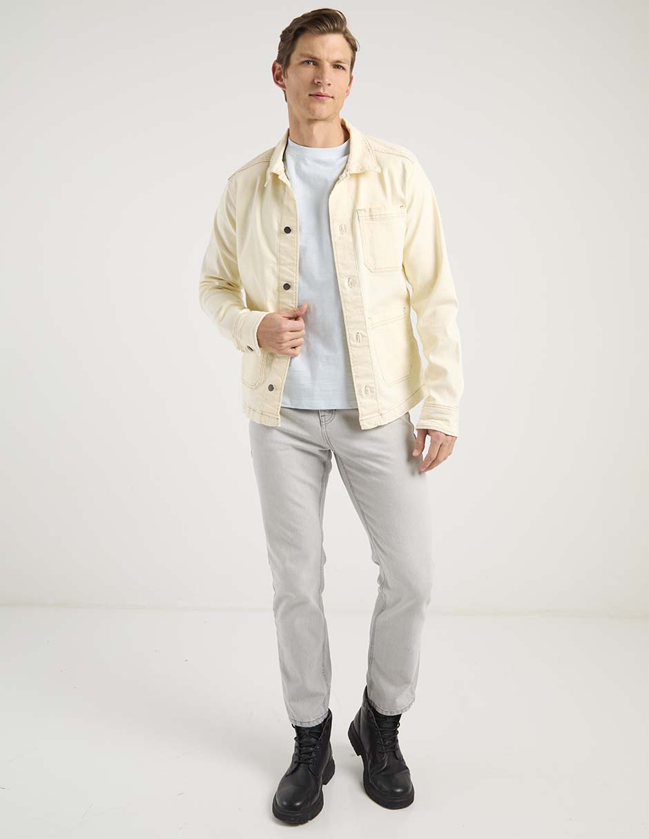 Chamarra denim de mezclilla con bolsillos para hombre 3