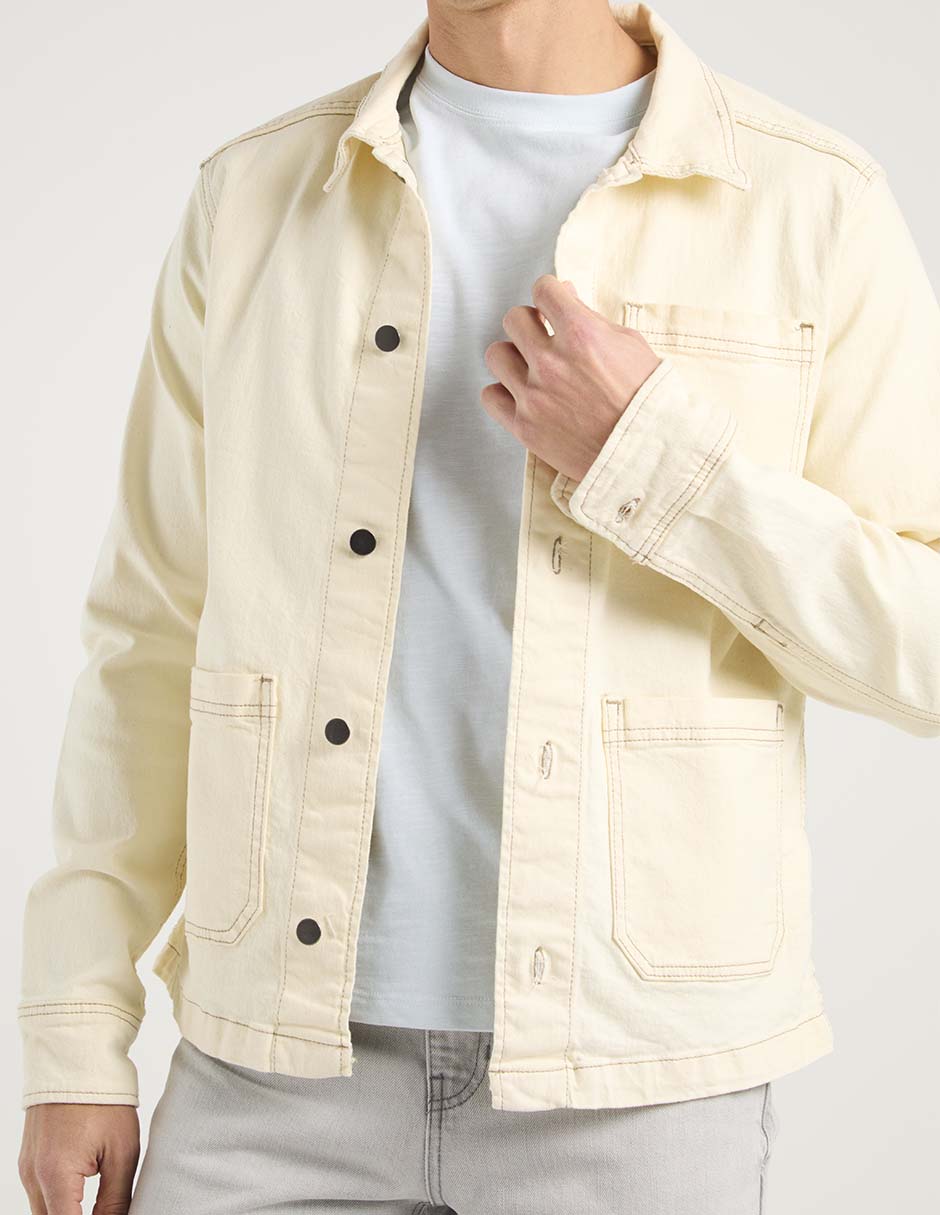 Chamarra denim de mezclilla con bolsillos para hombre 4