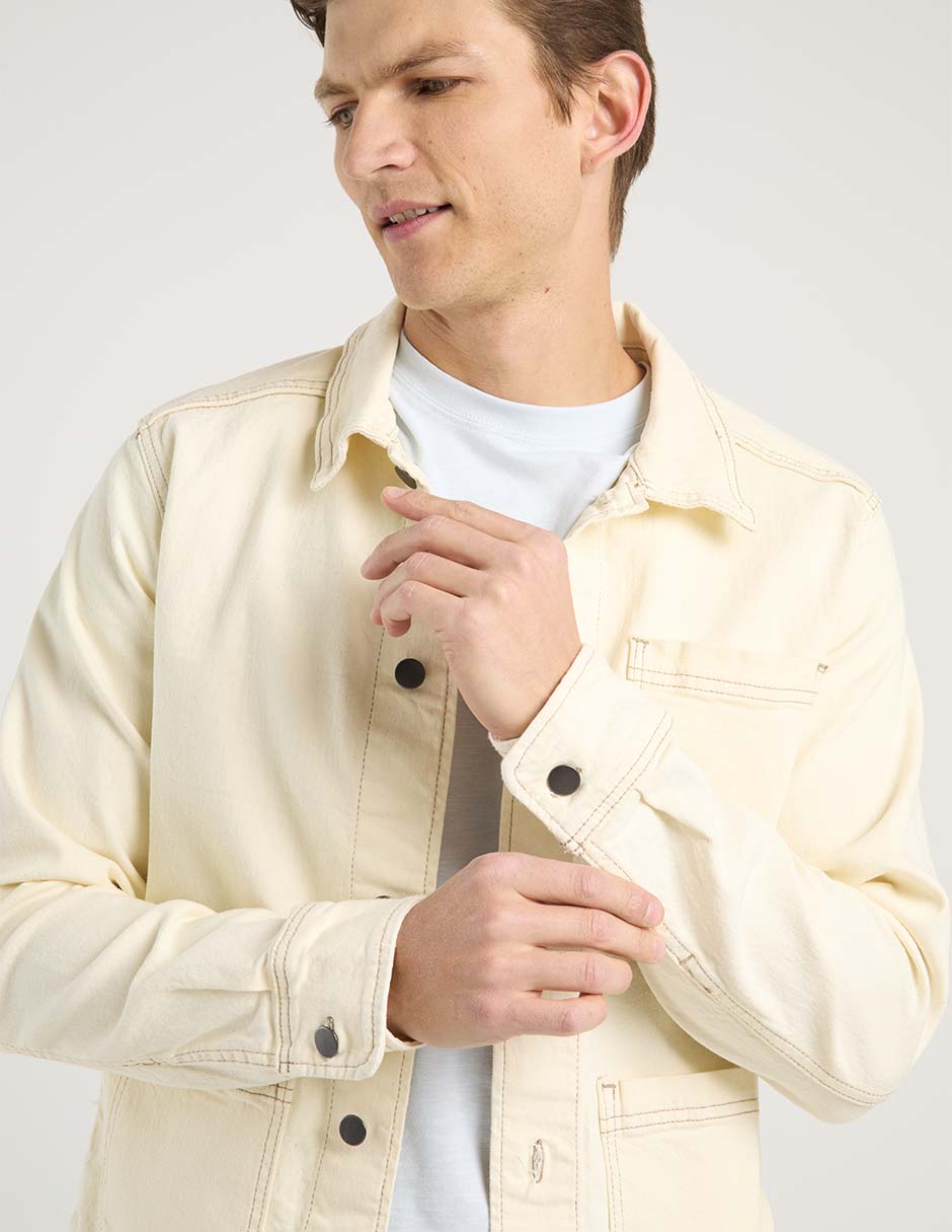 Chamarra denim de mezclilla con bolsillos para hombre 5